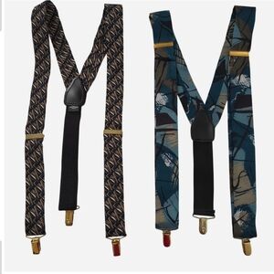 Pelican USA Suspenders patterned lot of 2 clip on adjustable